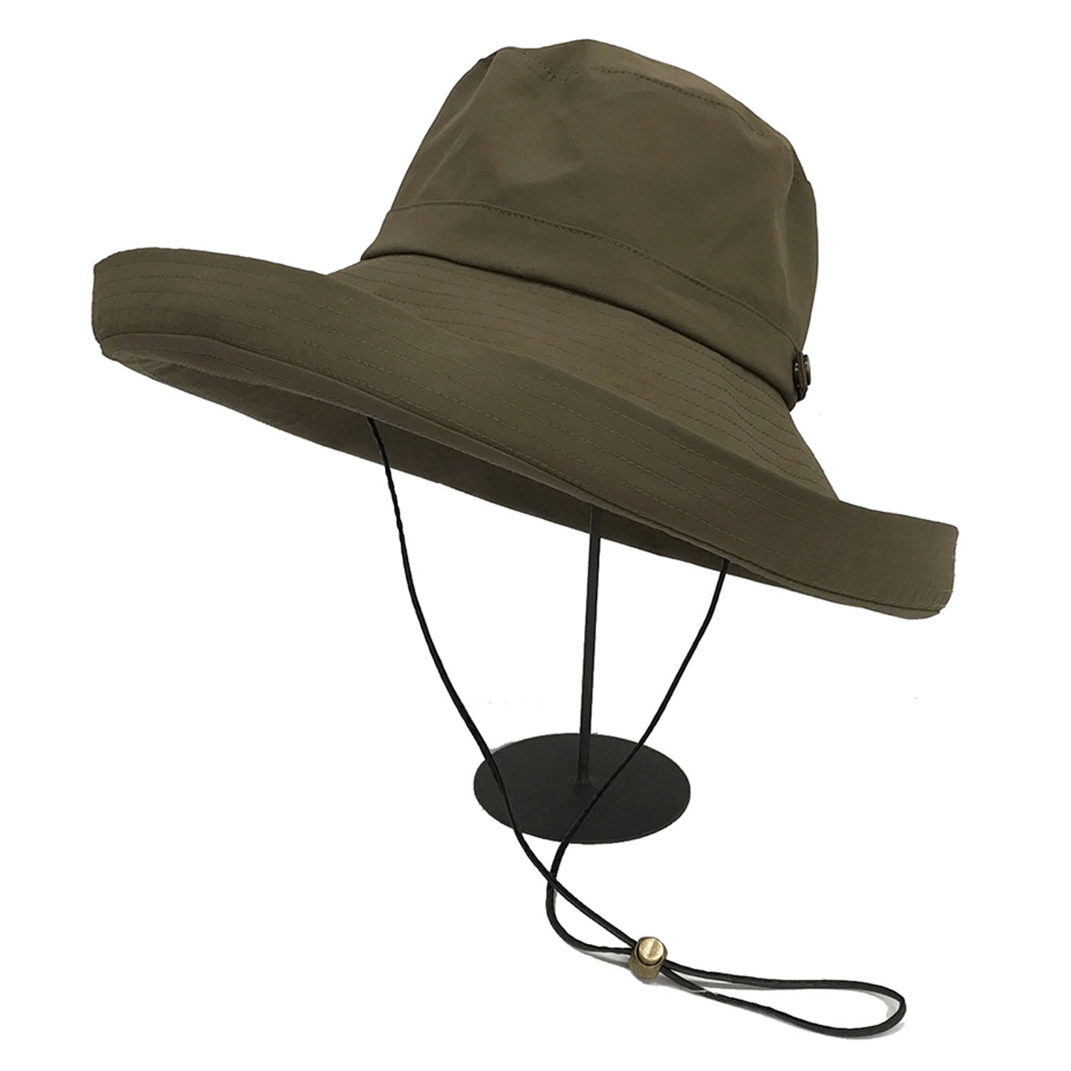 UVつば広ブリムハット紐付き