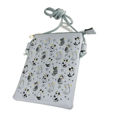 ネコ刺繍スマホバッグ - 画像2