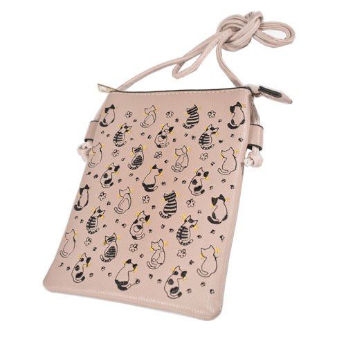 ネコ刺繍スマホバッグ - 画像5