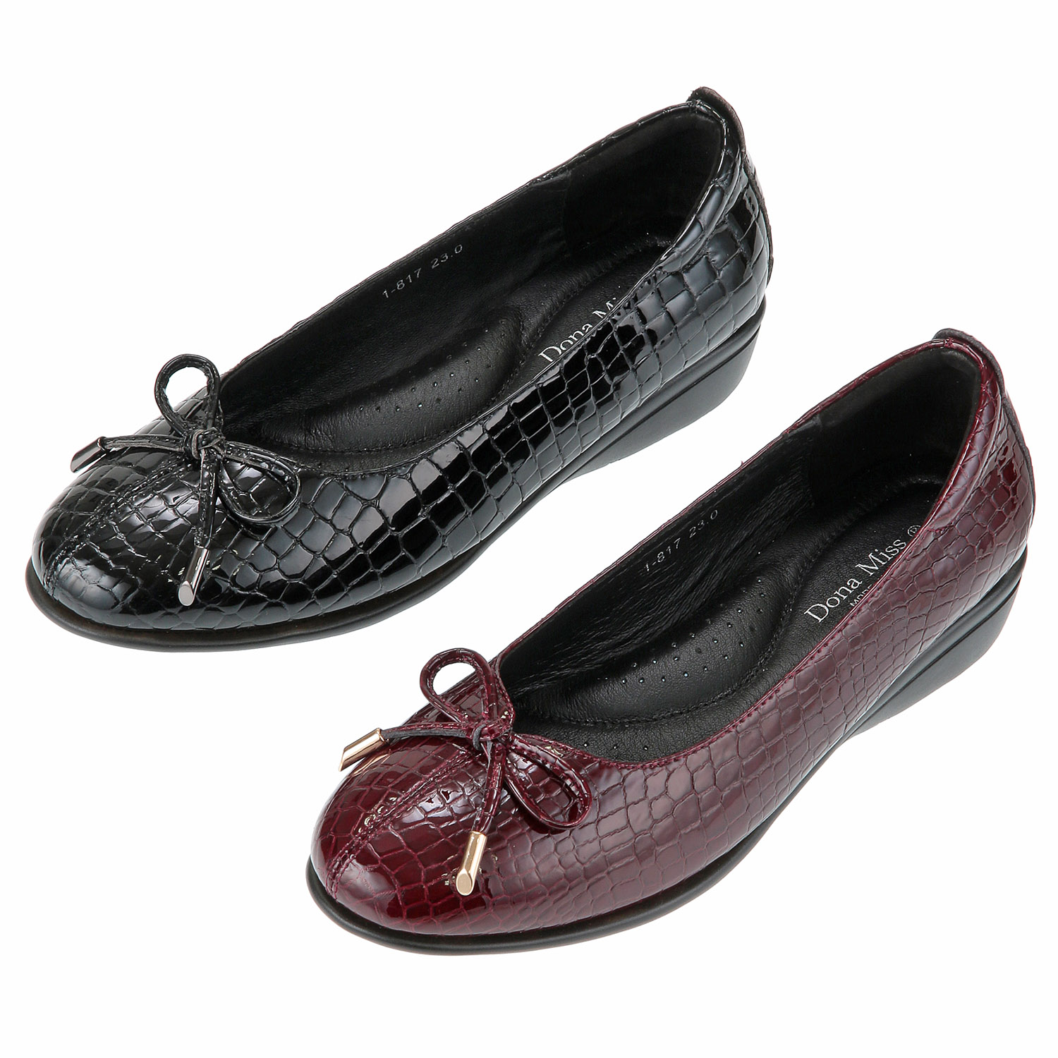 Dona Missエナメル型押しリボンシューズ - 画像1