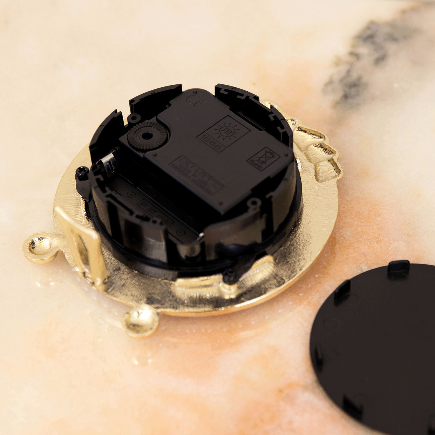 Mariage マリアージュ テーブルクロック（パールリボン） ゴールド ラウンド - 画像9