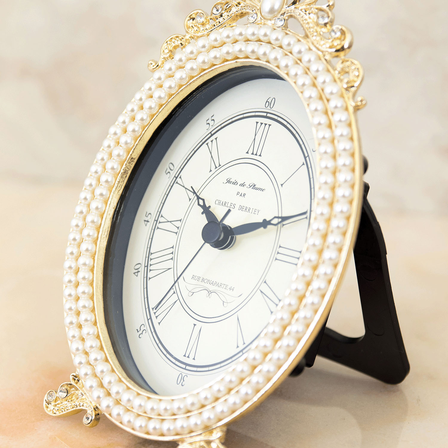 Mariage マリアージュ テーブルクロック（パールオーバル） ゴールド - 画像5