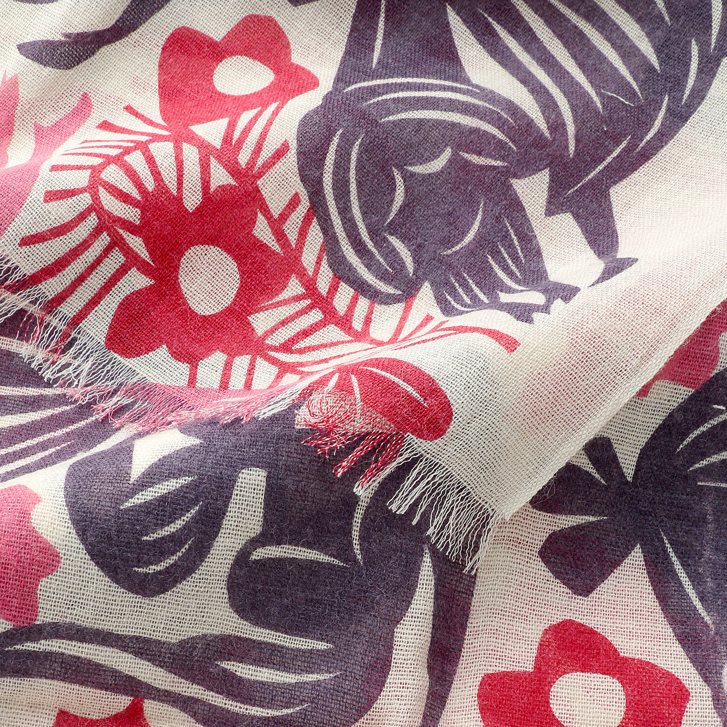 日本製 ウール混ガーゼストール 花の体操 - 画像4