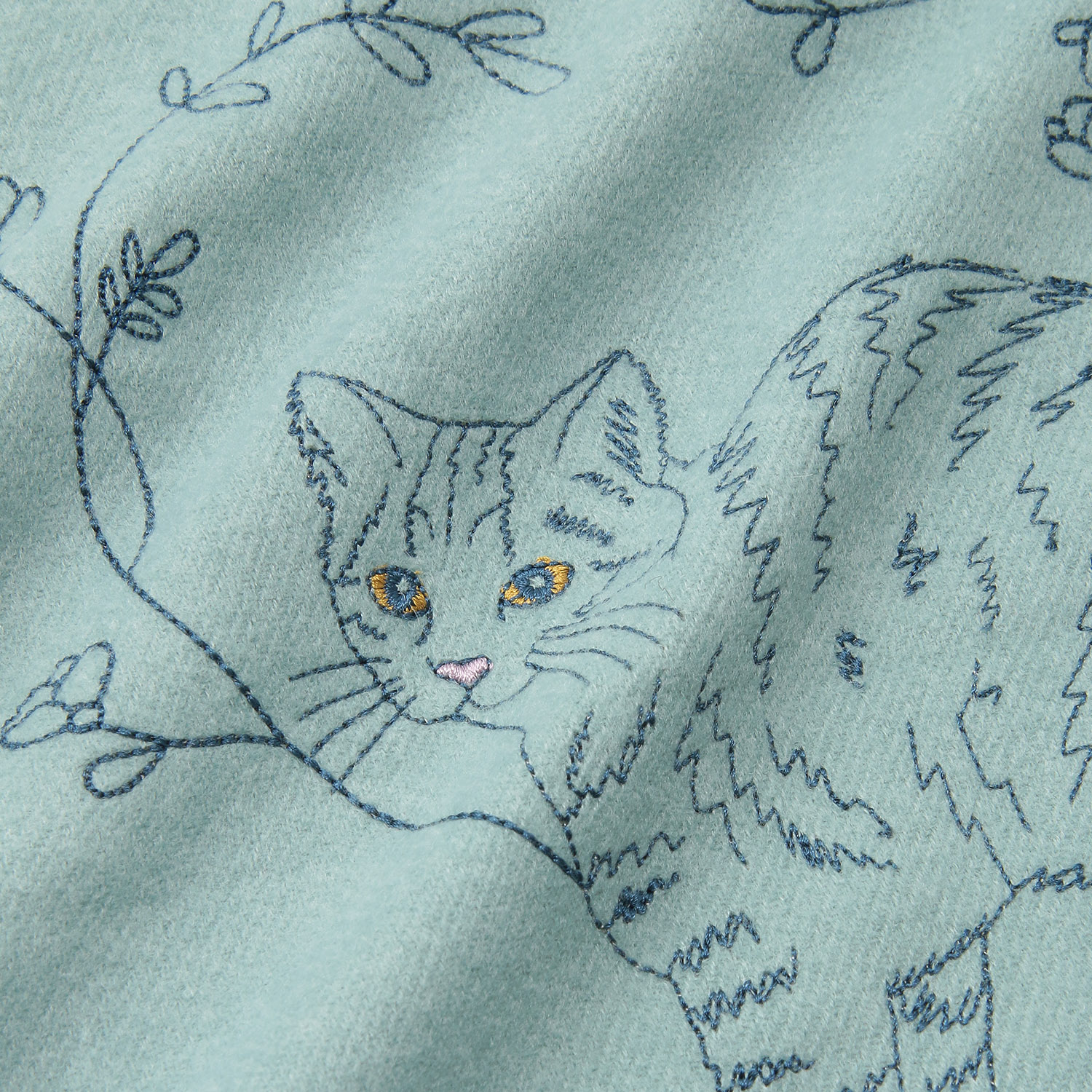 線画ねこ刺繍ストール - 画像7