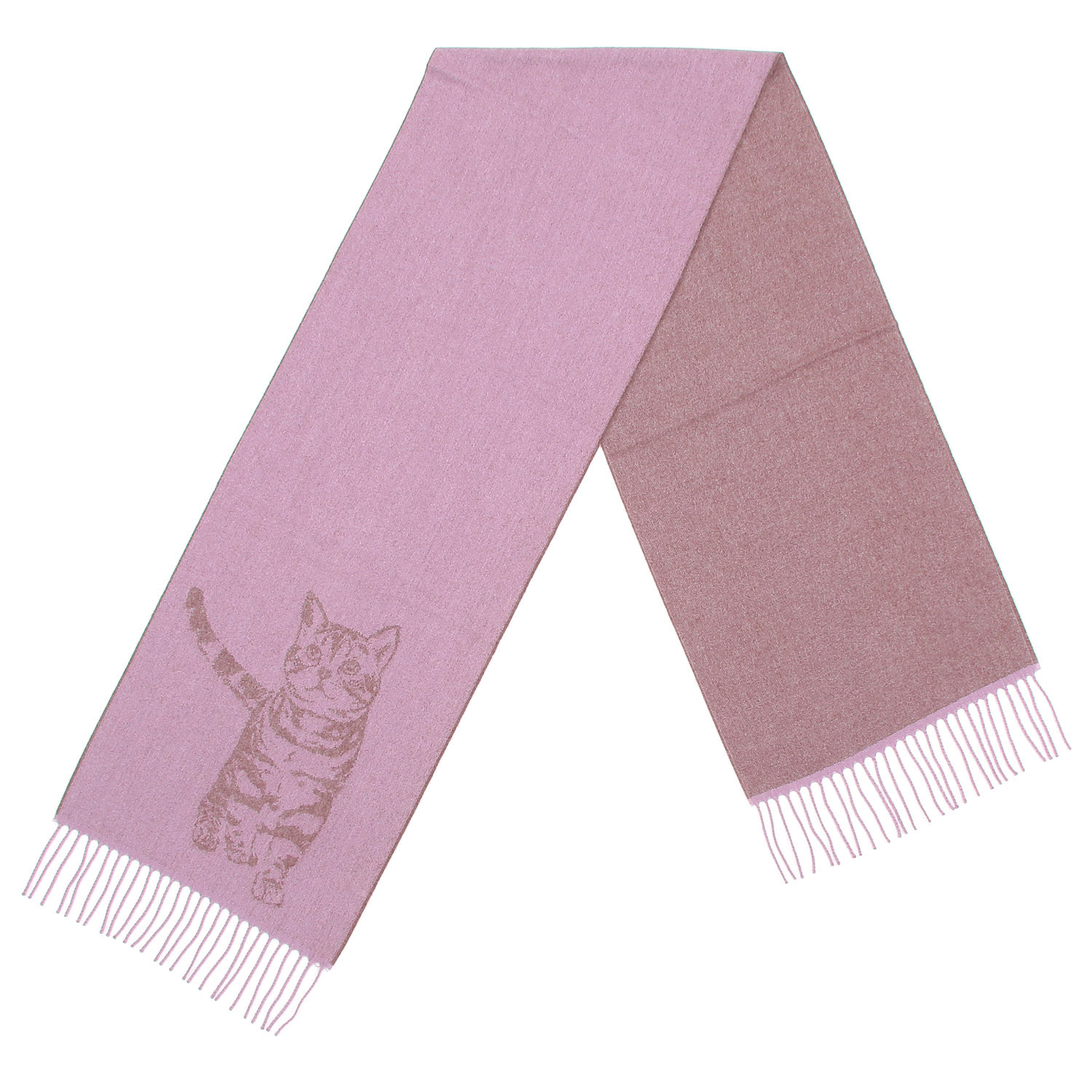 日本製 ソフトジャガードマフラー ビッグ猫柄 - 画像5