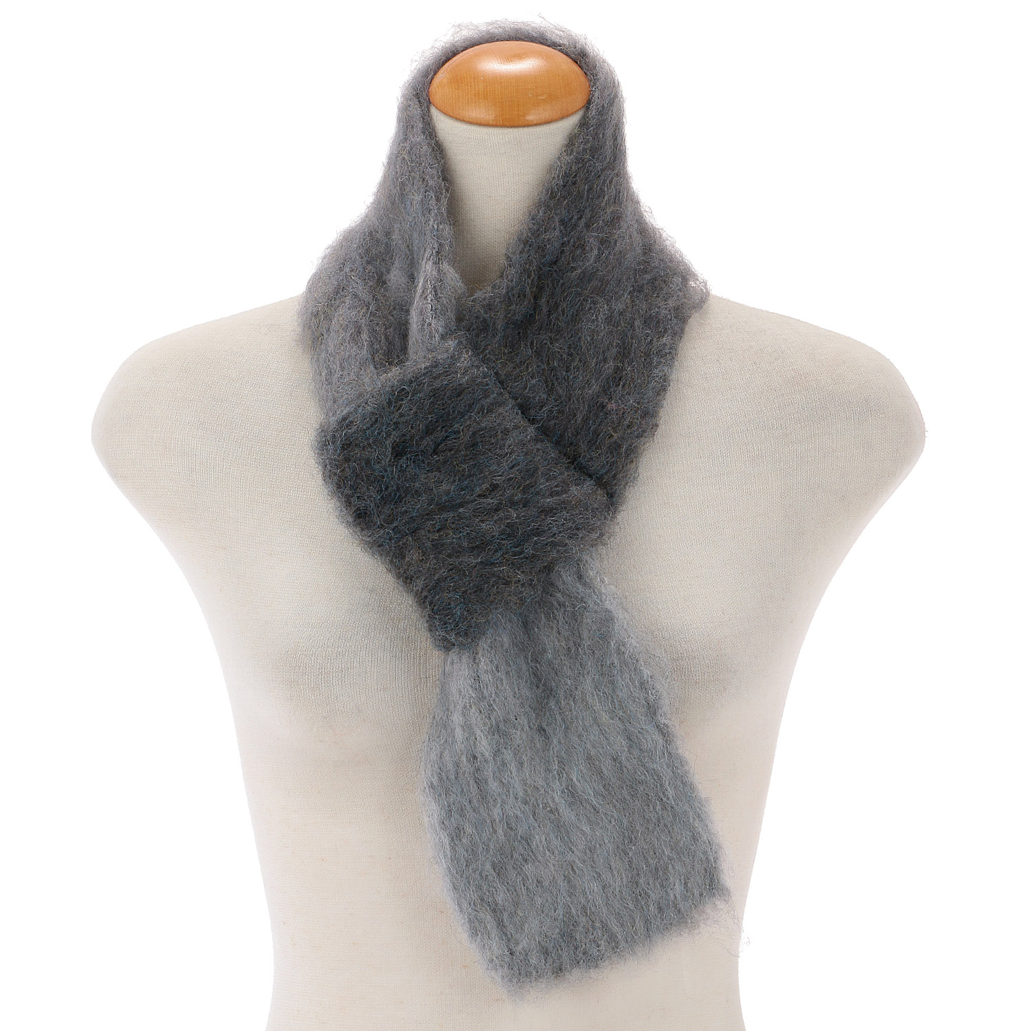ウール混シャギーショートマフラー - 画像3