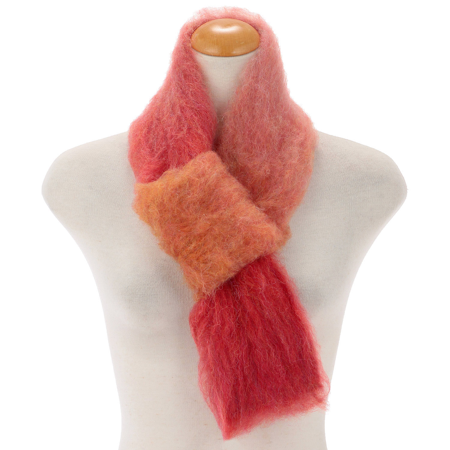 ウール混シャギーショートマフラー - 画像1