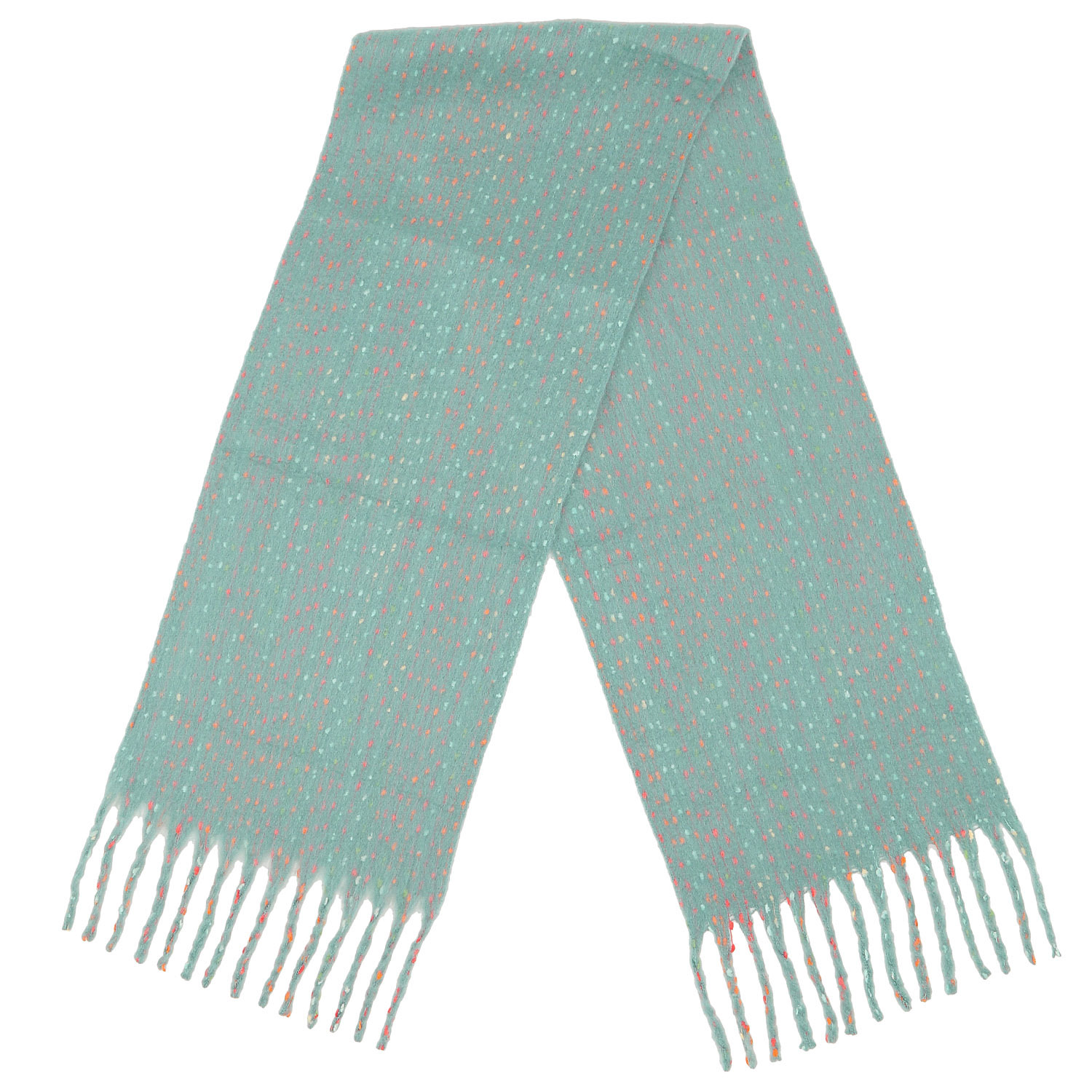 【ミントグリーン終了】ふわもこマフラー 太フリンジネップマフラー - 画像4