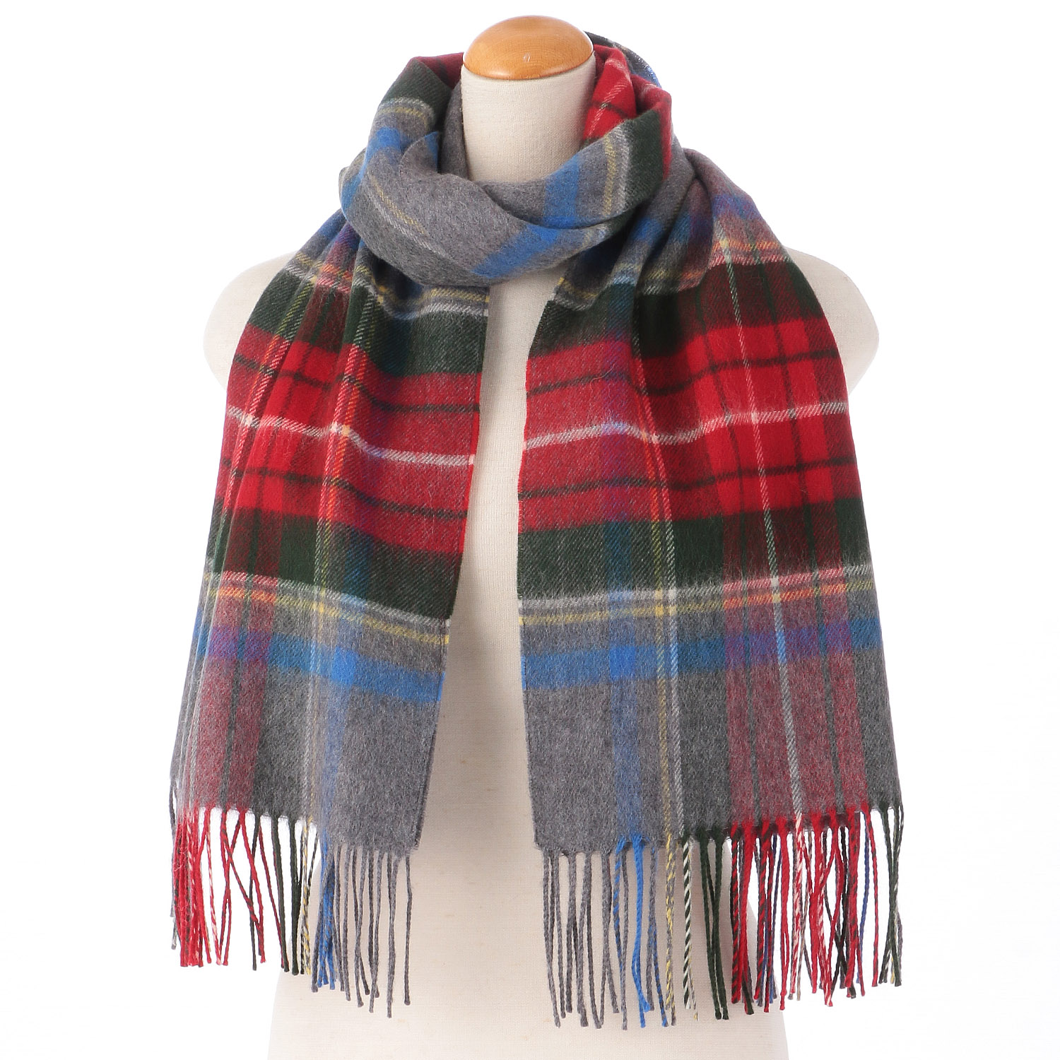 日本製 ウールチェックマフラー