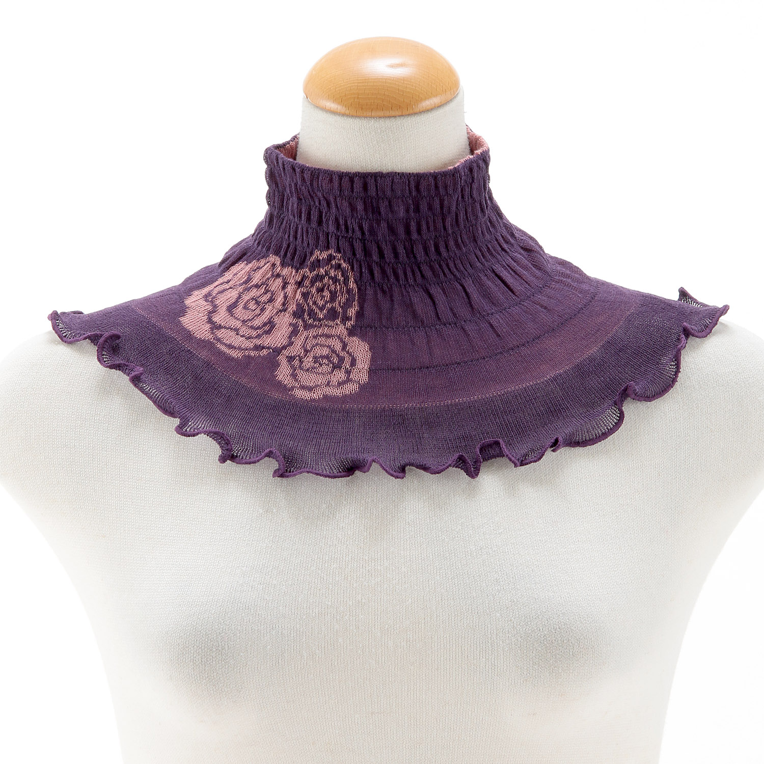 日本製 ネックカバー バラ柄 秋冬素材