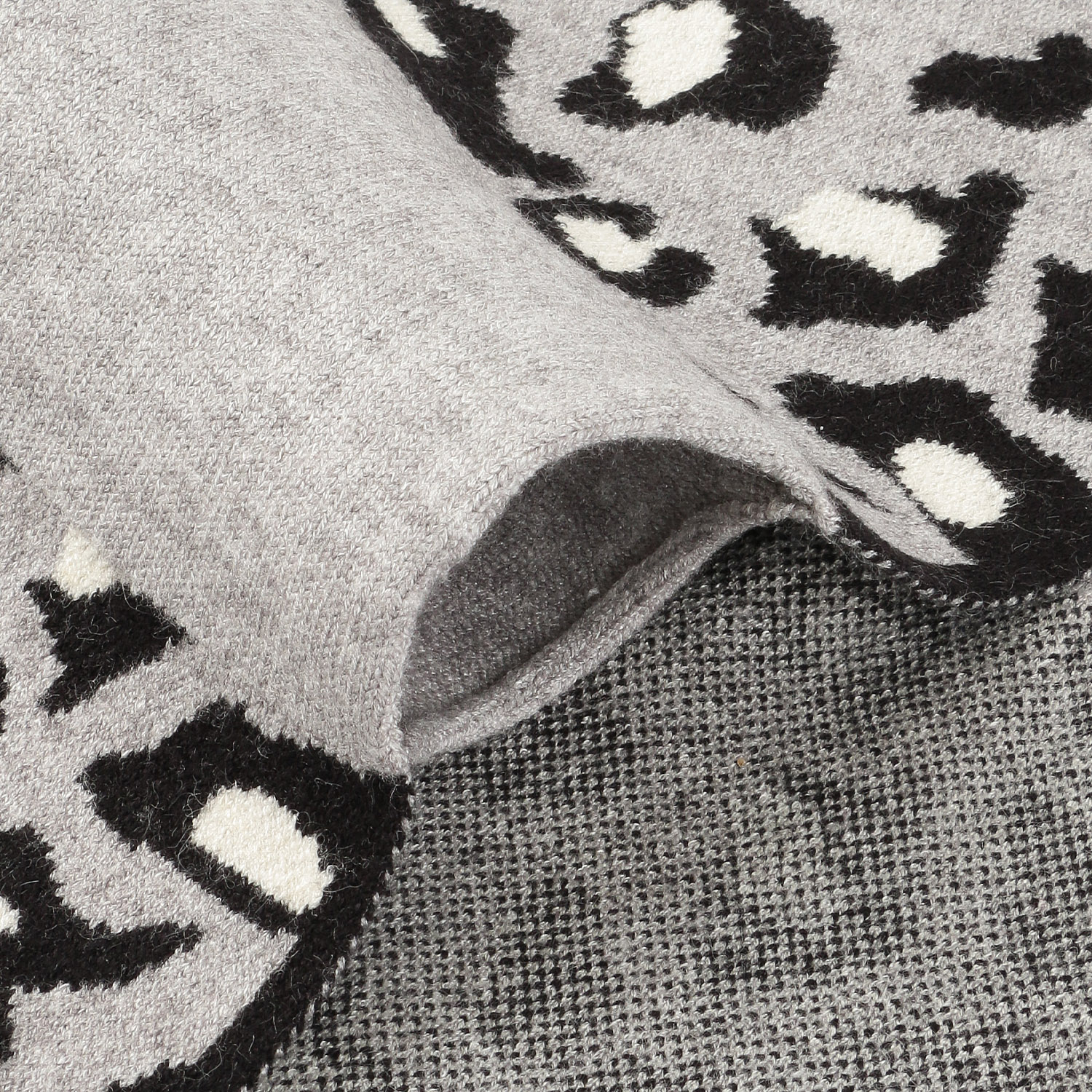 ニット差込みマフラー ヒョウ - 画像3