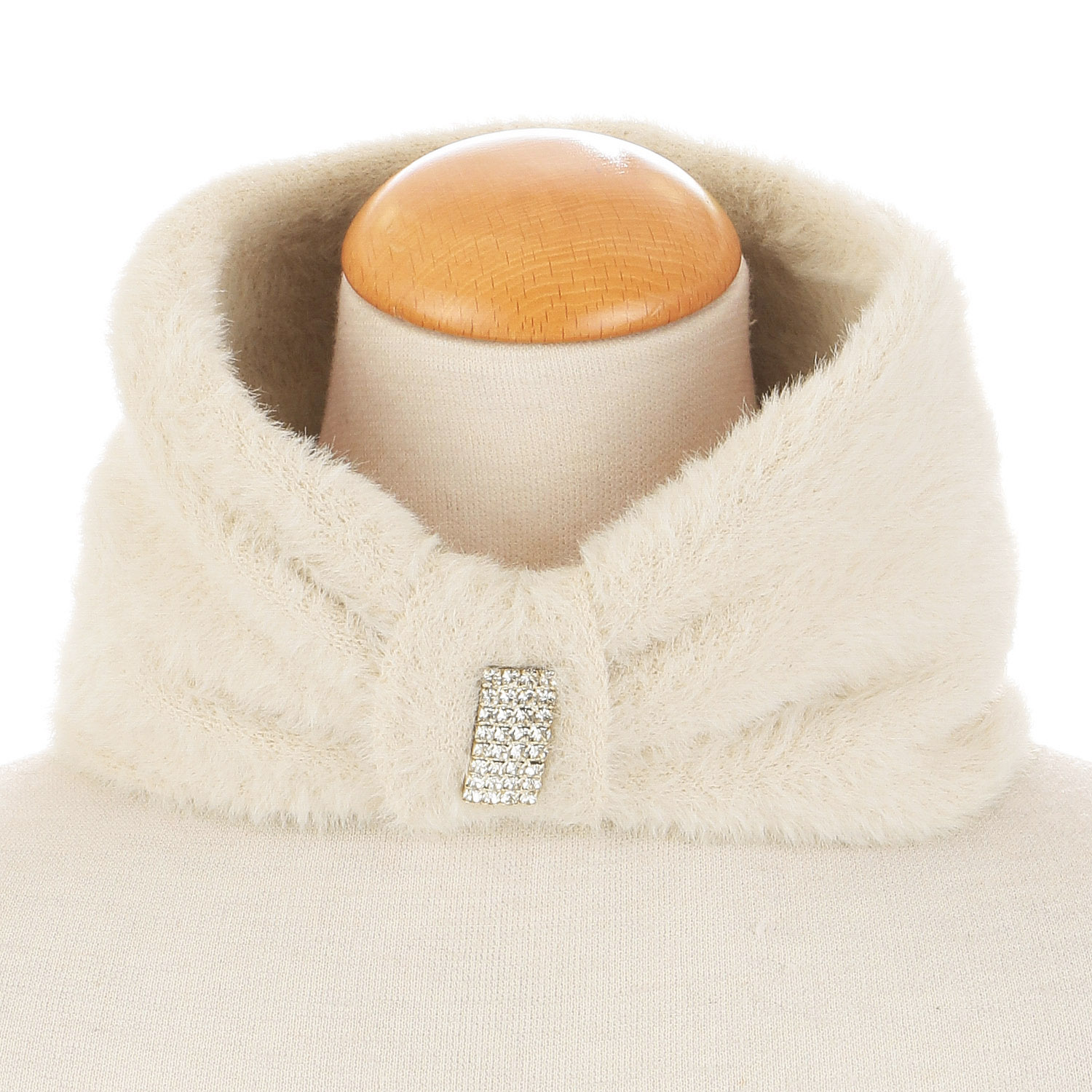 2WAYファーネック ビジュ－