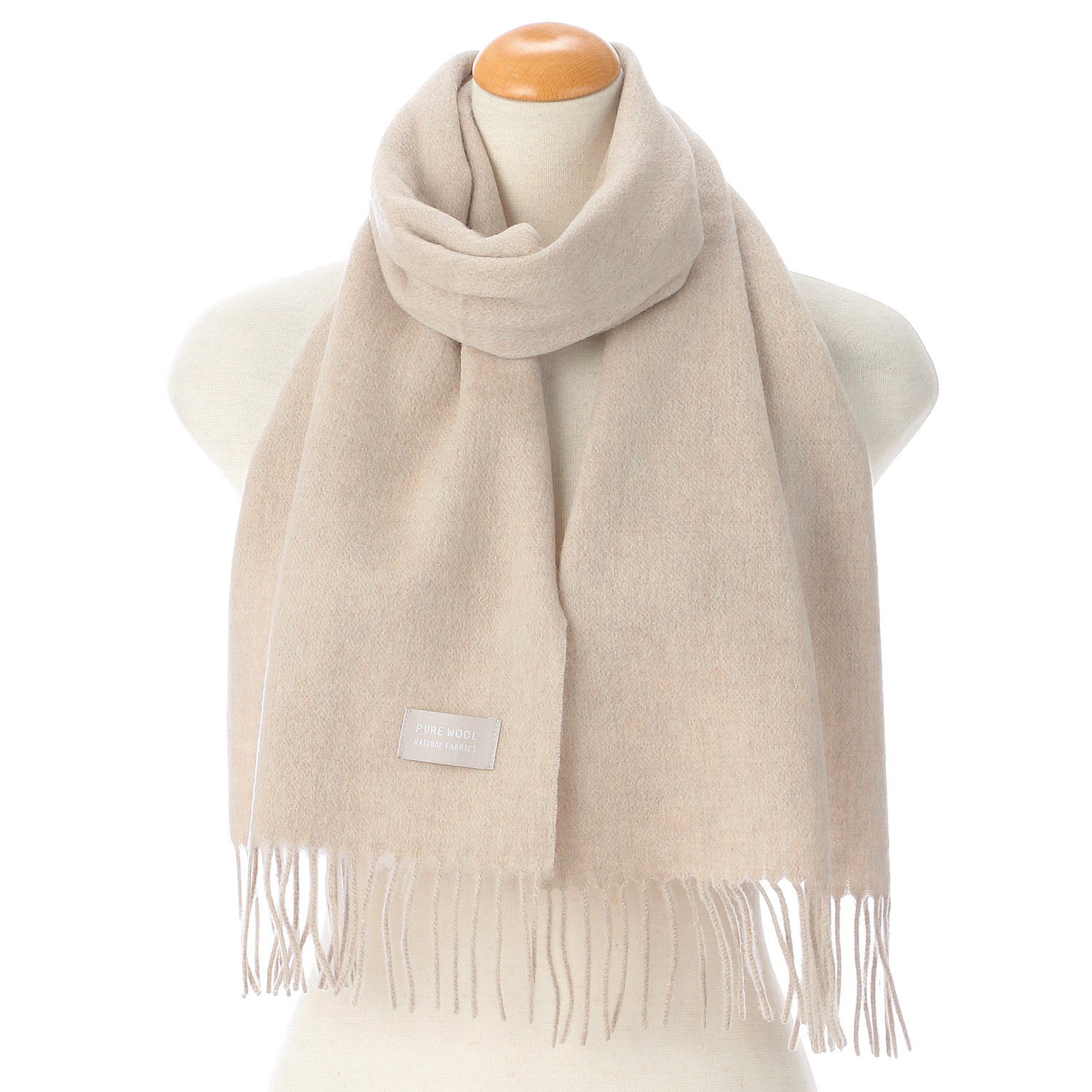 【グレー、モカブラウン終了】ウォッシャブルウール無地マフラ－ - 画像4