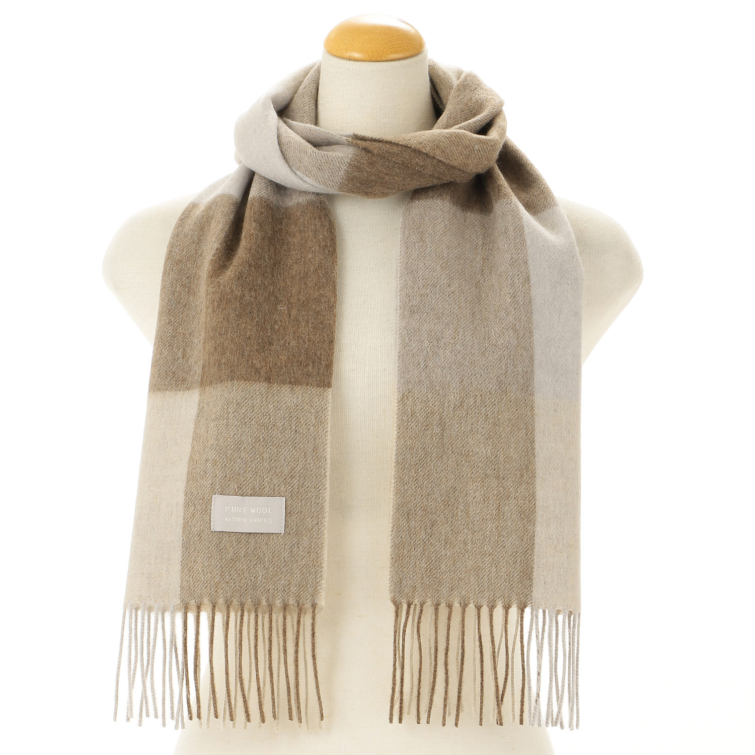 ウォッシャブルチェックウールマフラ－ - 画像3