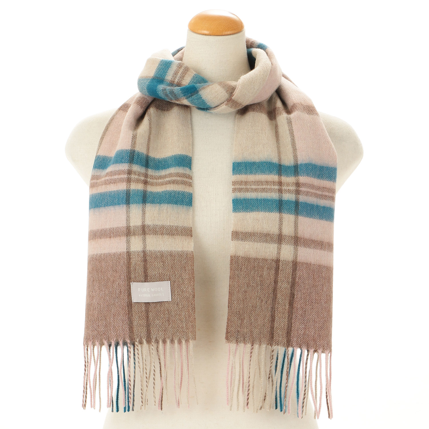 ウォッシャブルチェックウールマフラ－ - 画像4