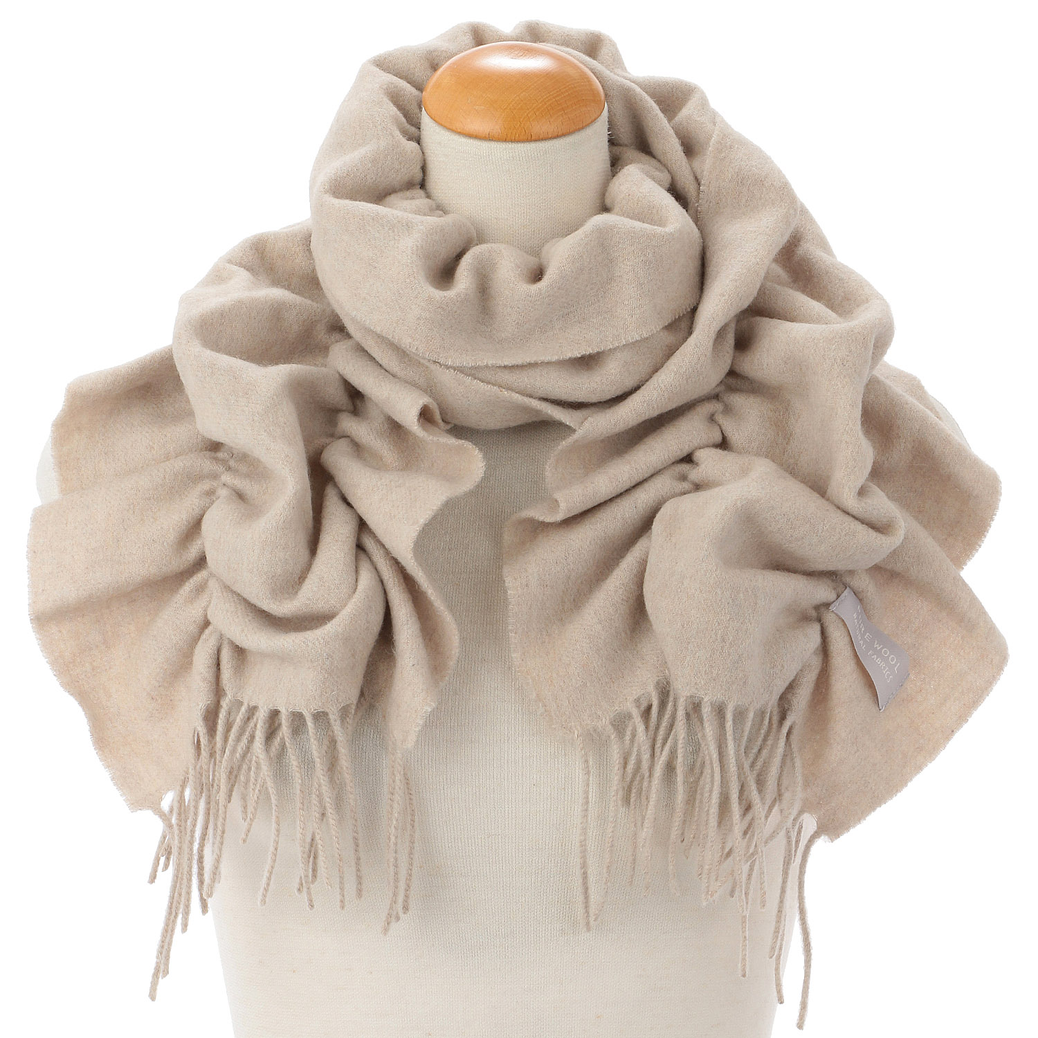 【グレー、モカブラウン終了】ウールシャーリング無地マフラー - 画像4