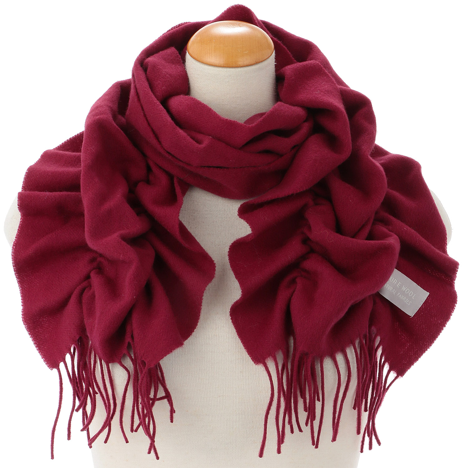 【グレー、モカブラウン終了】ウールシャーリング無地マフラー - 画像6