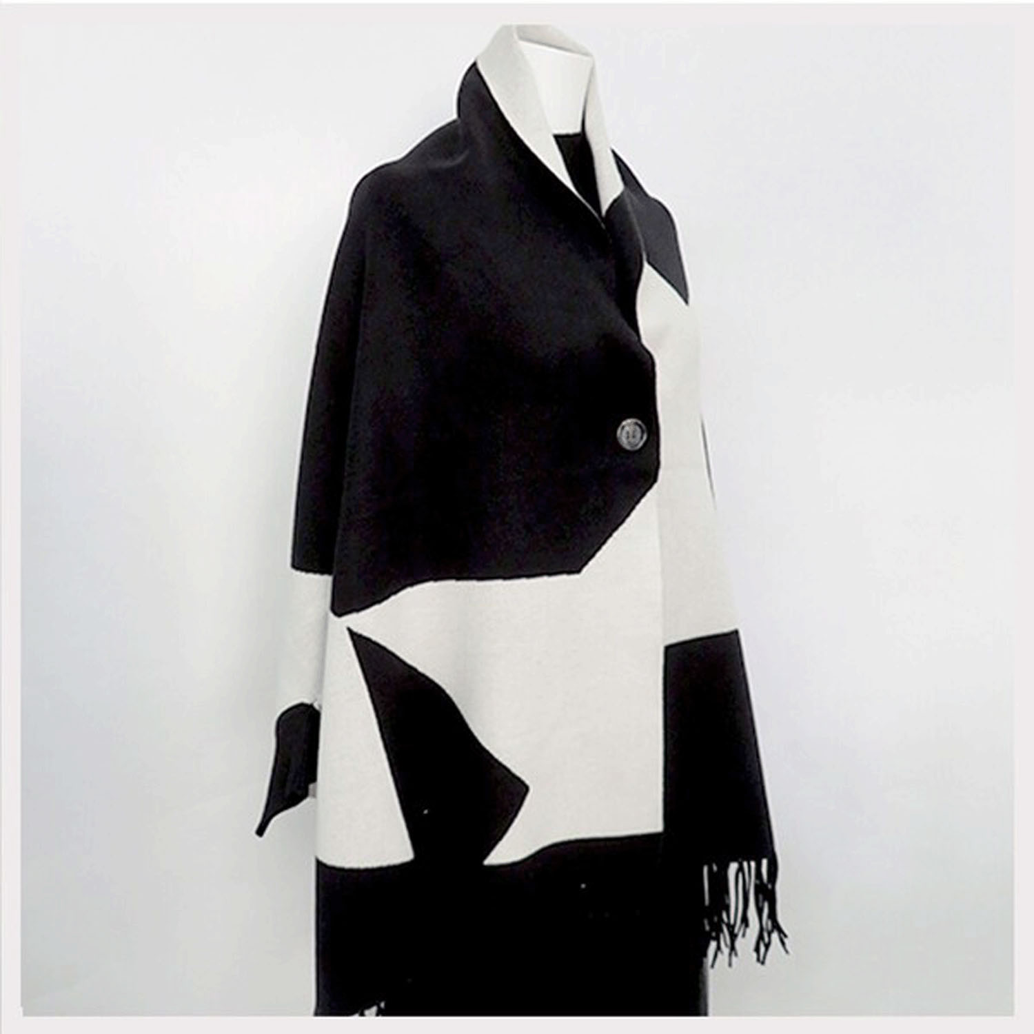 幾何大柄 ケープカーディガン - 画像2