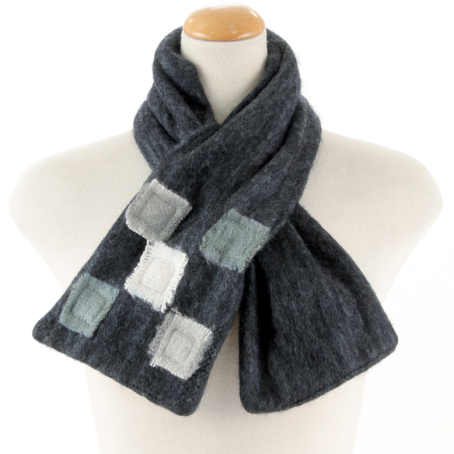 【イエロー在庫限り】インド製 差込みマフラー ブロックパッチ