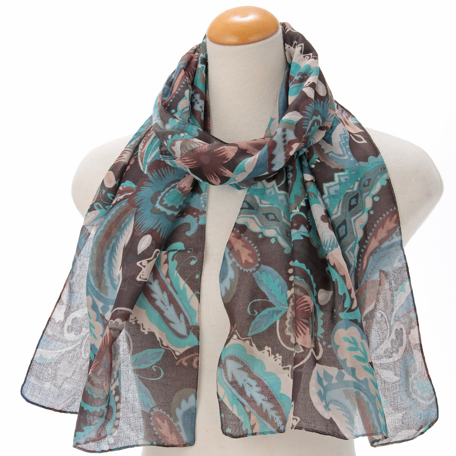 イタリア製 大花柄ストール - 画像2