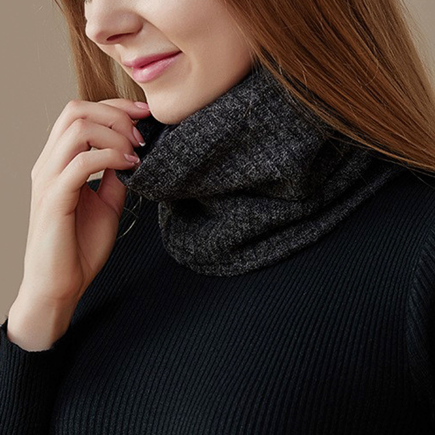 裏ファーリブネックウォーマー - 画像1