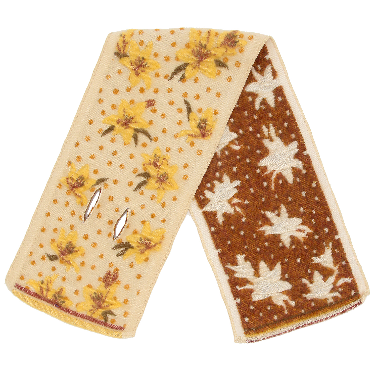 【シルバーグレー終了】ラシクモア リリィドットクロスマフラー - 画像2