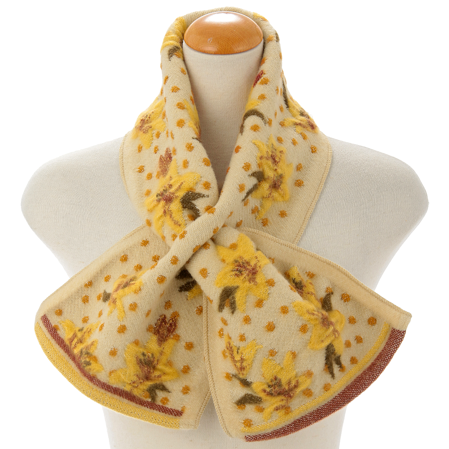 【シルバーグレー終了】ラシクモア リリィドットクロスマフラー