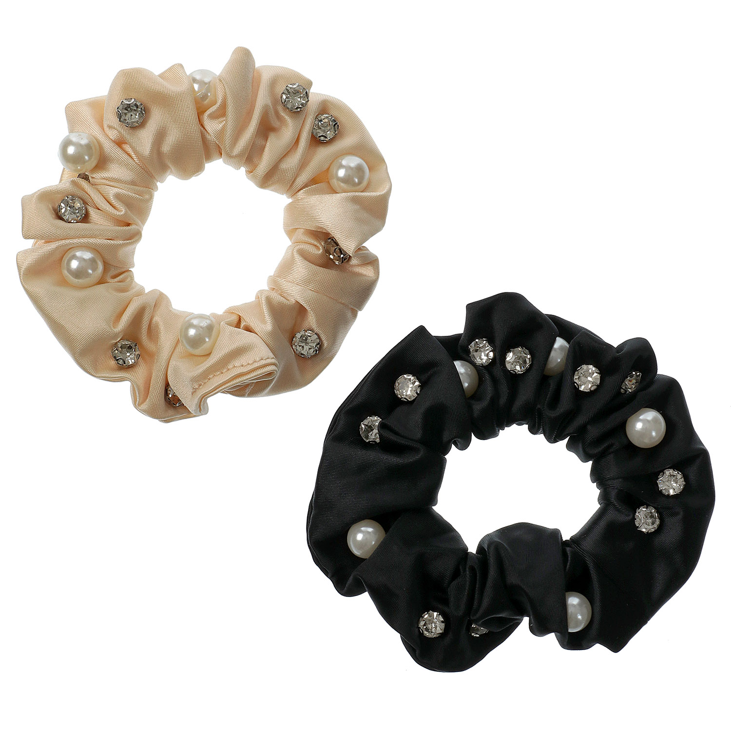 パールビジュー付きシュシュ