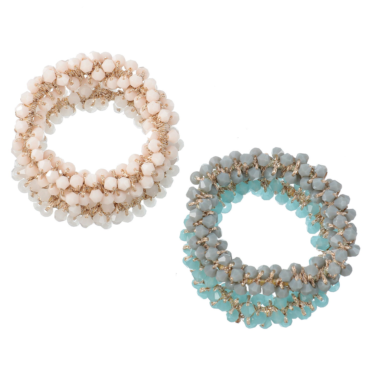 トーンカラービーズヘアポニー