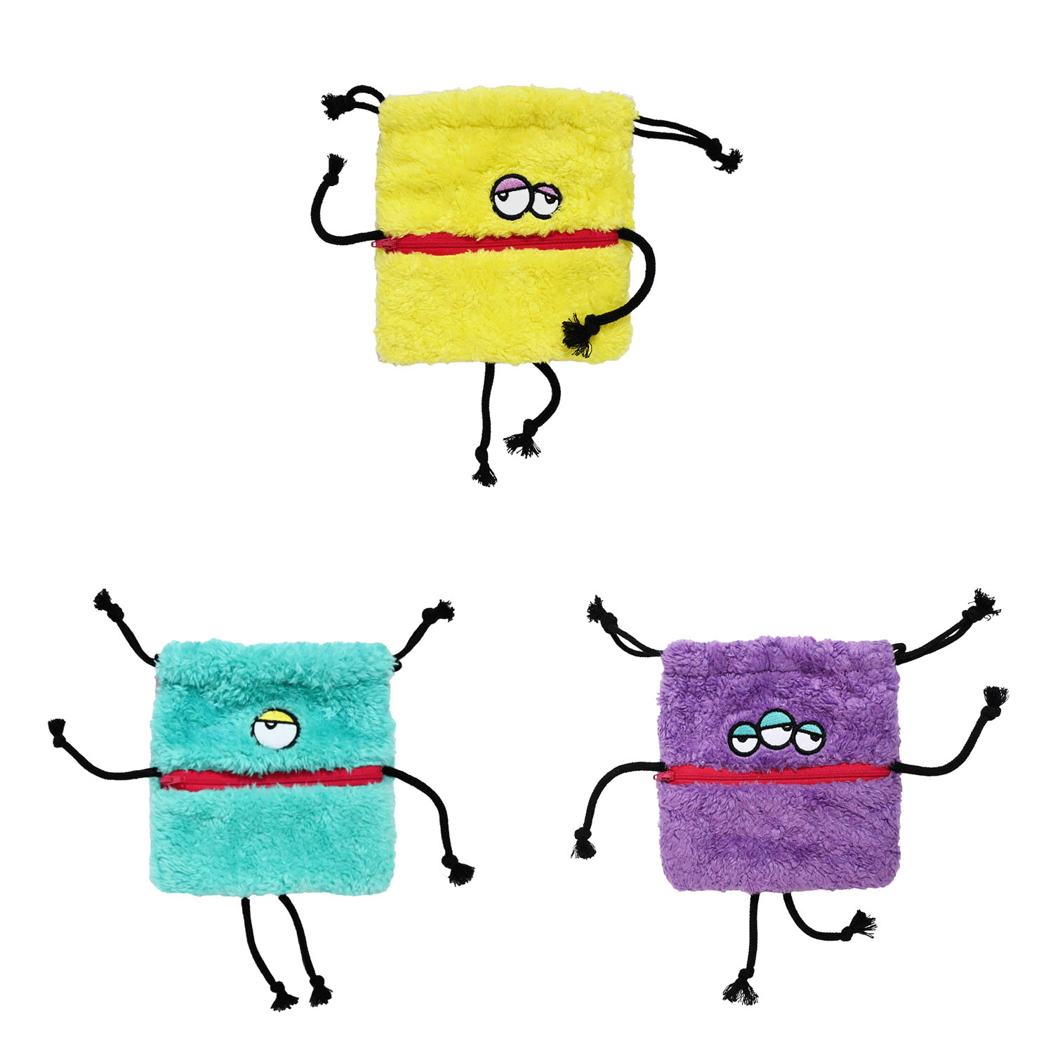 ジッパーボア巾着ポーチ キャンディモンスター - 画像1