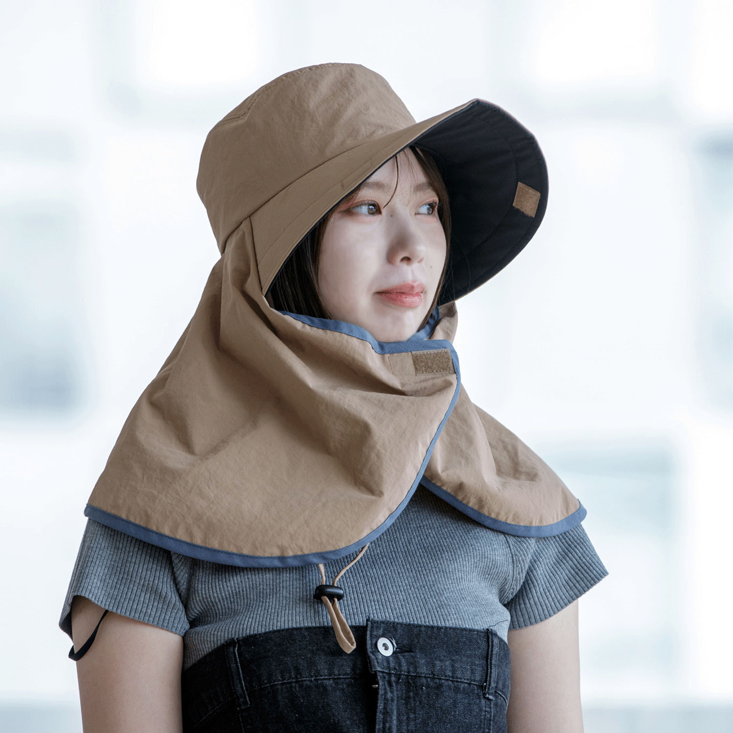 ヴェールナ 撥水タレつば広ハット - 画像12