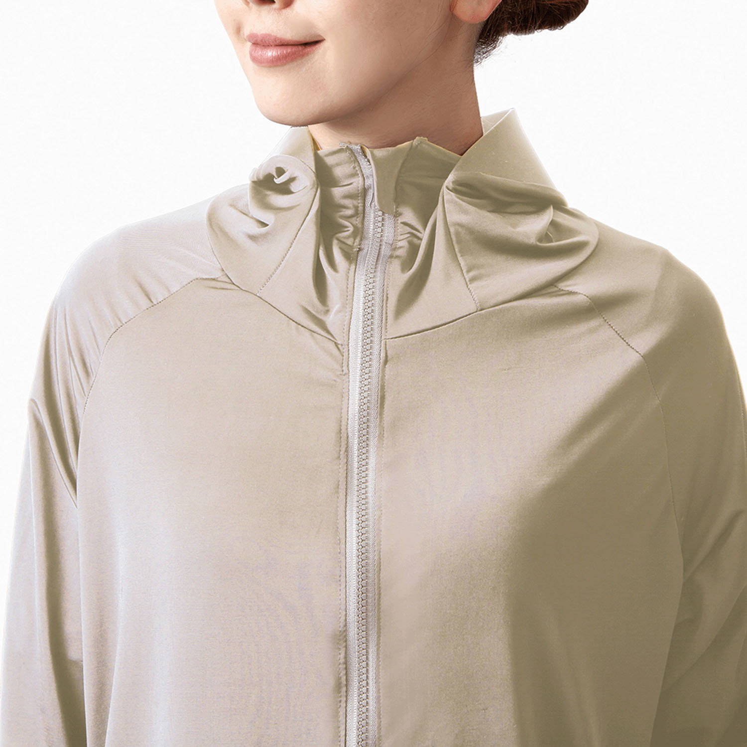 UVプロテクトパーカー シャイン  グレージュM - 画像2