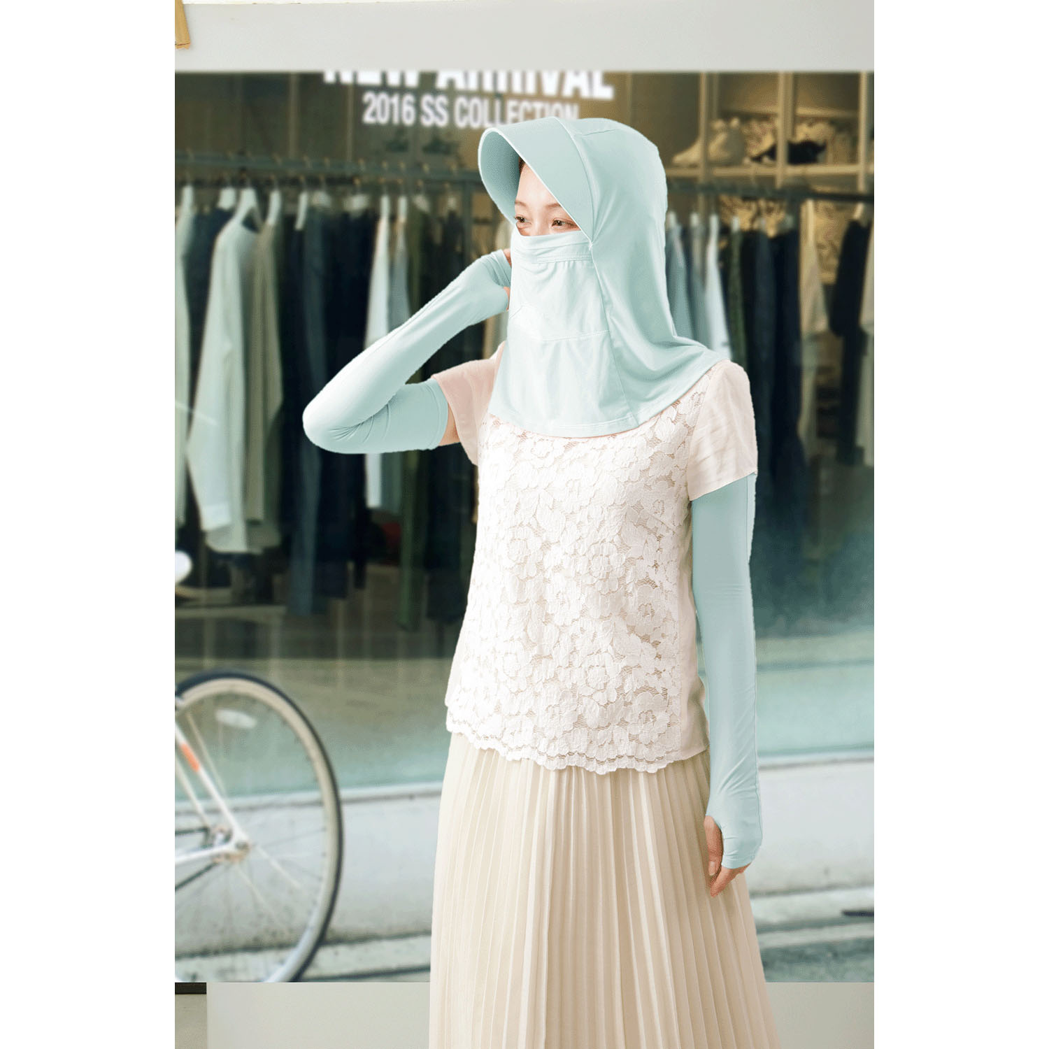 夏に差が出るUVフード ピンク・グリーン - 画像16