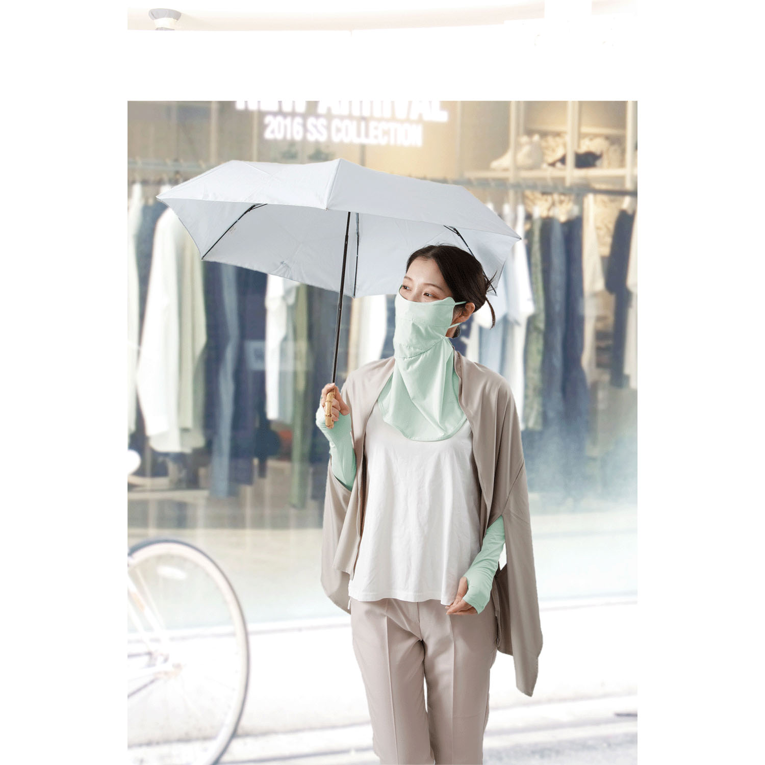 夏に差が出るUVフェイスカバー ピンク・グリーン - 画像13