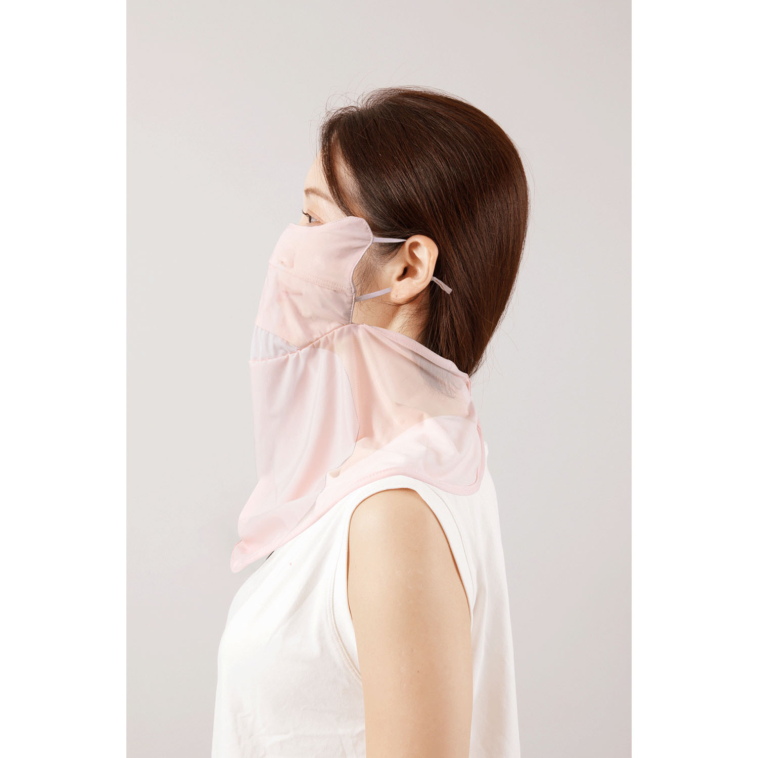 夏に差が出るUVフェイスカバー ピンク・グリーン - 画像5