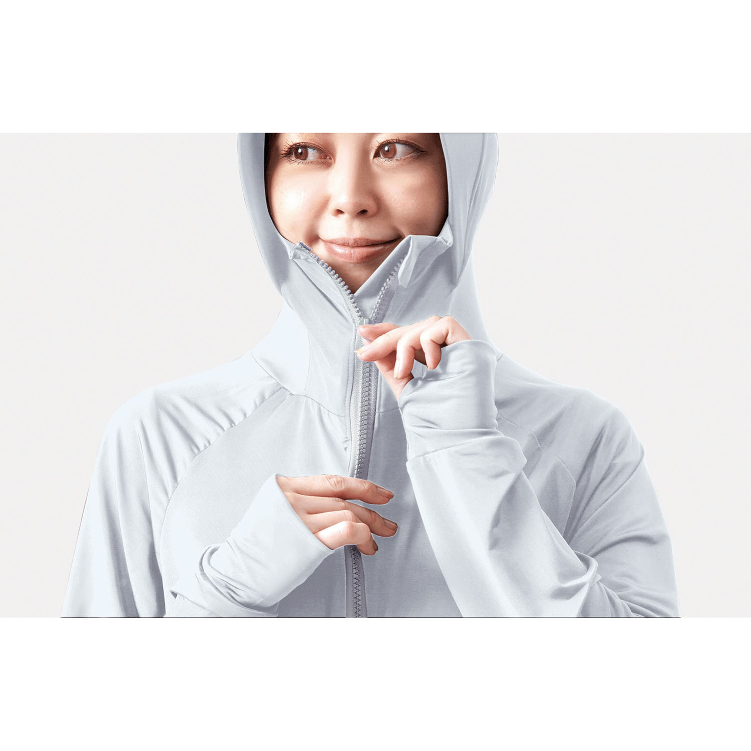 UVプロテクトパーカーシャイン アイスブルー Lサイズ - 画像6