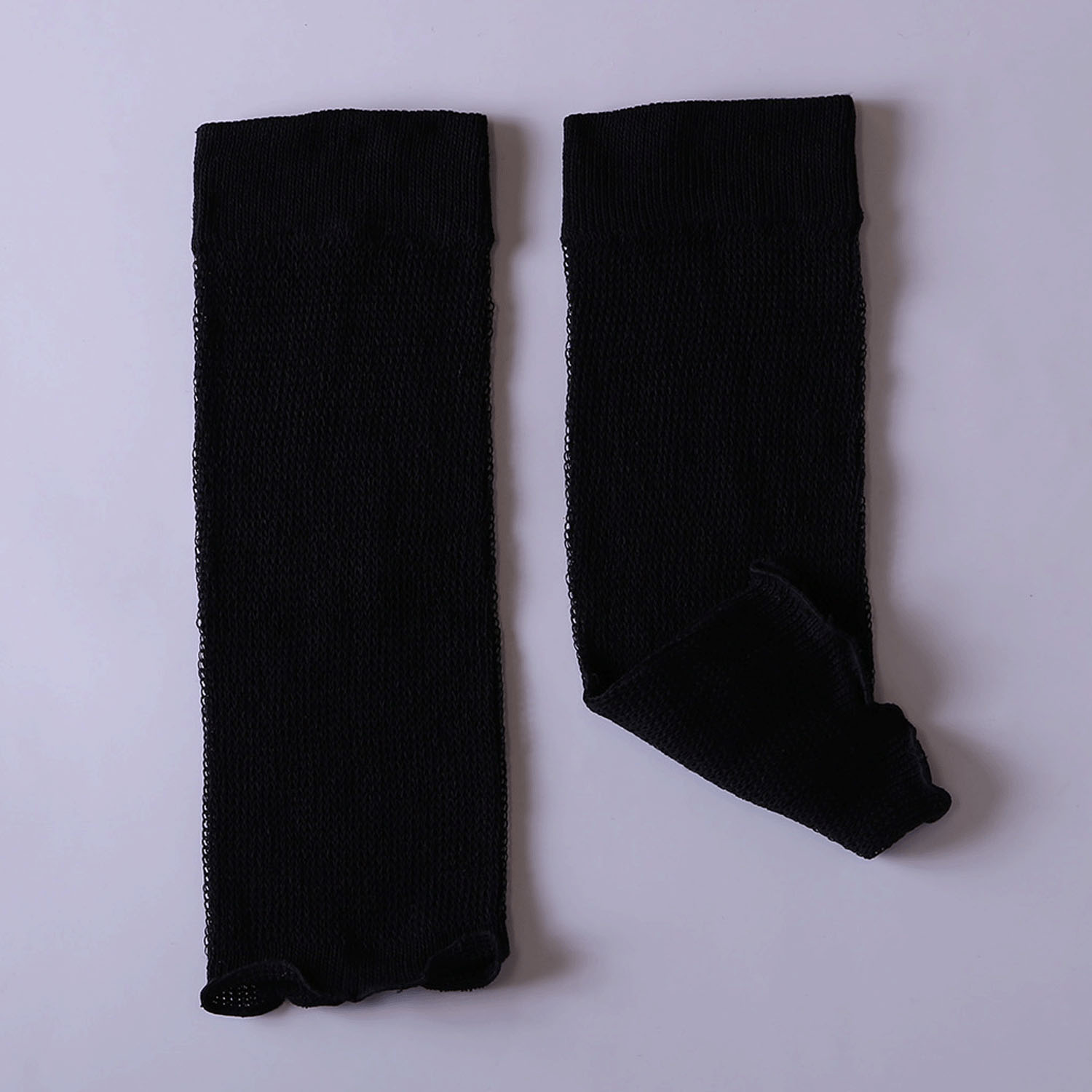 シルクネットレッグウォーマー ブラック - 画像4