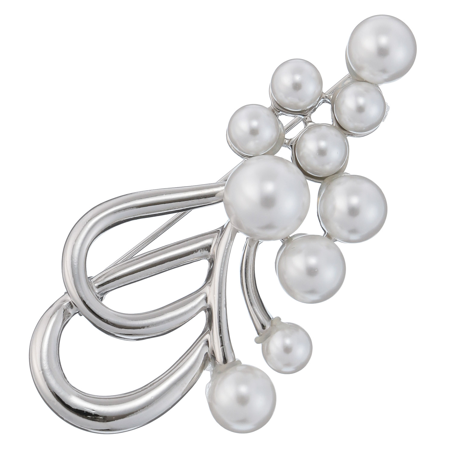 パール付きメタルブローチ