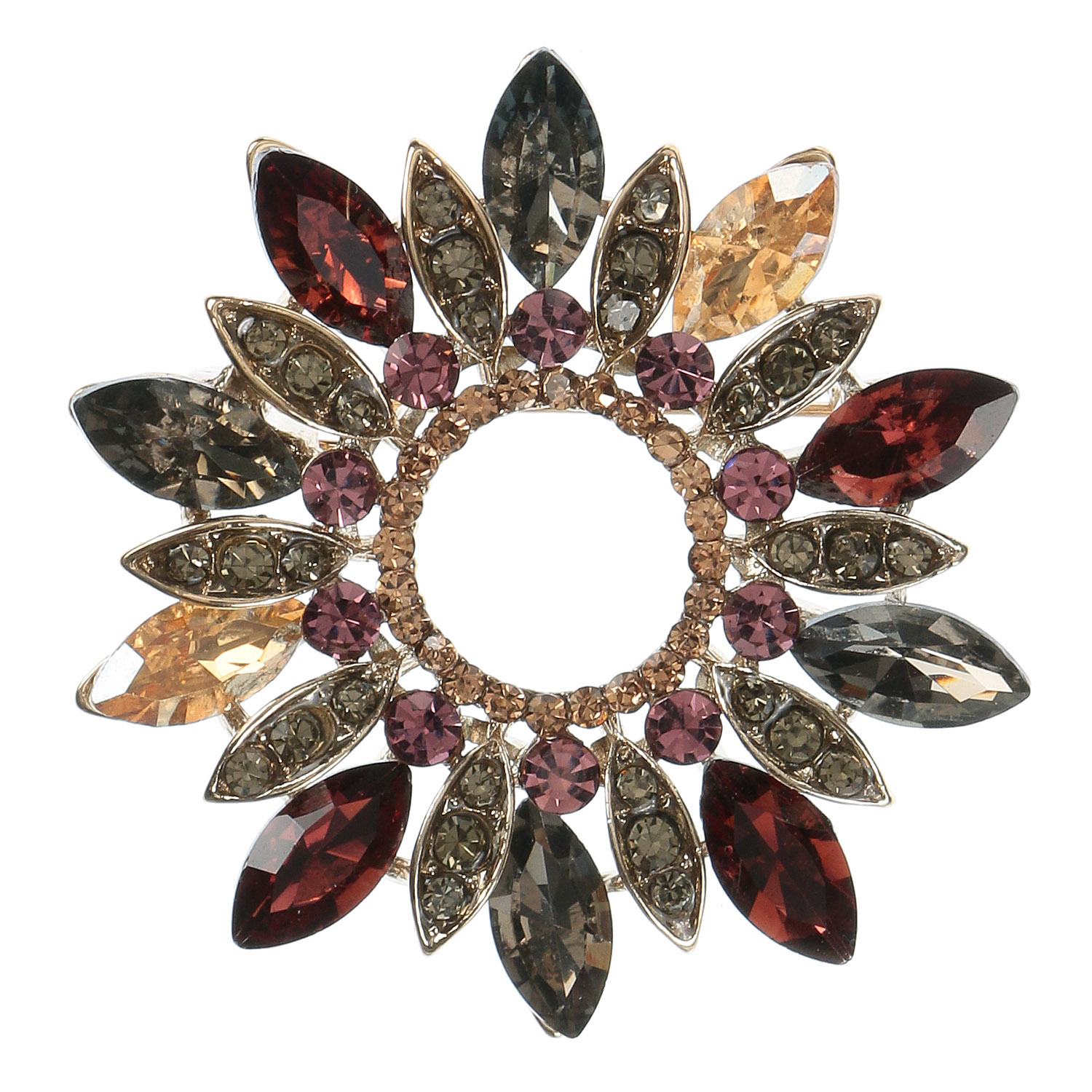 フラワービジューブローチ