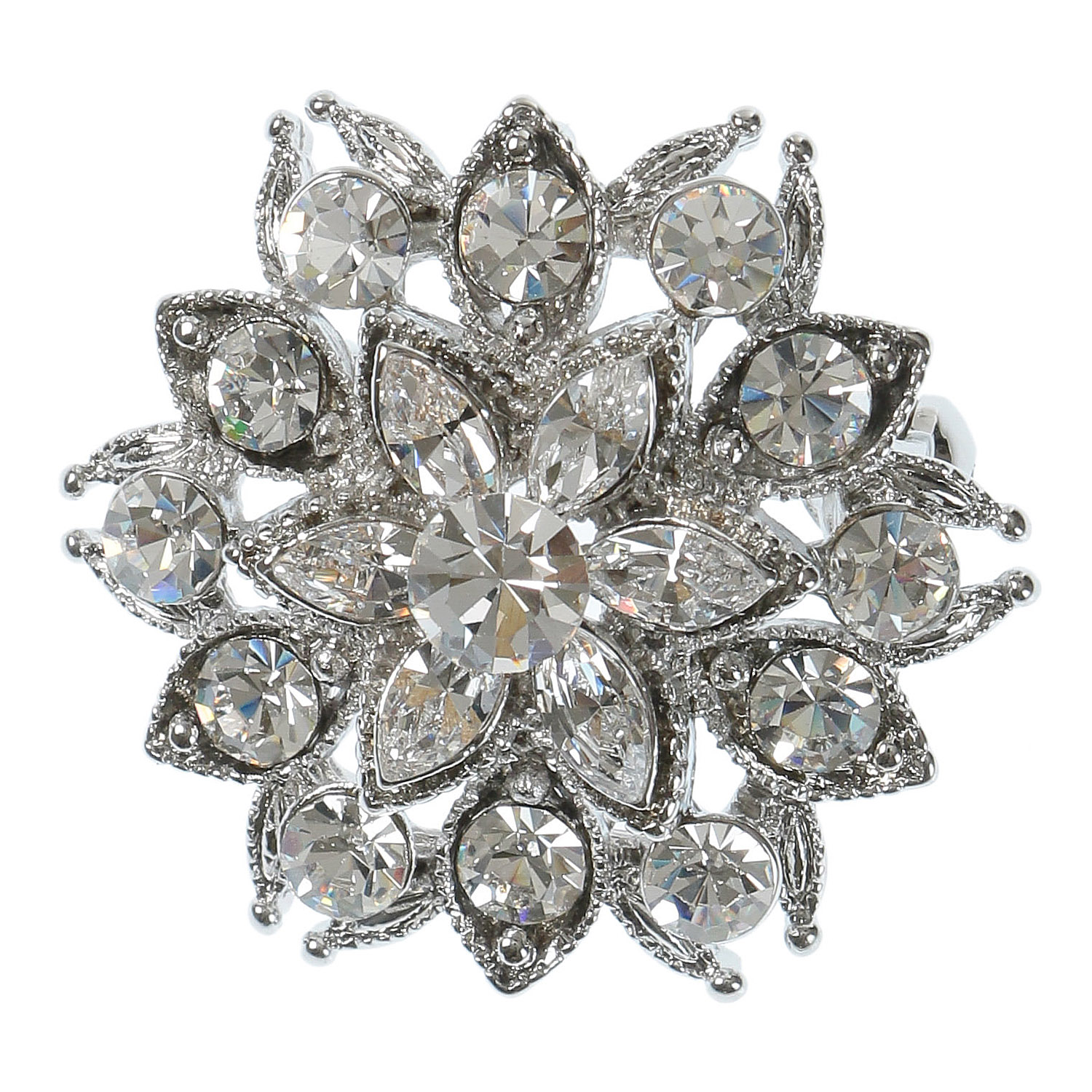 クリスタル花ミニブローチ - 画像2