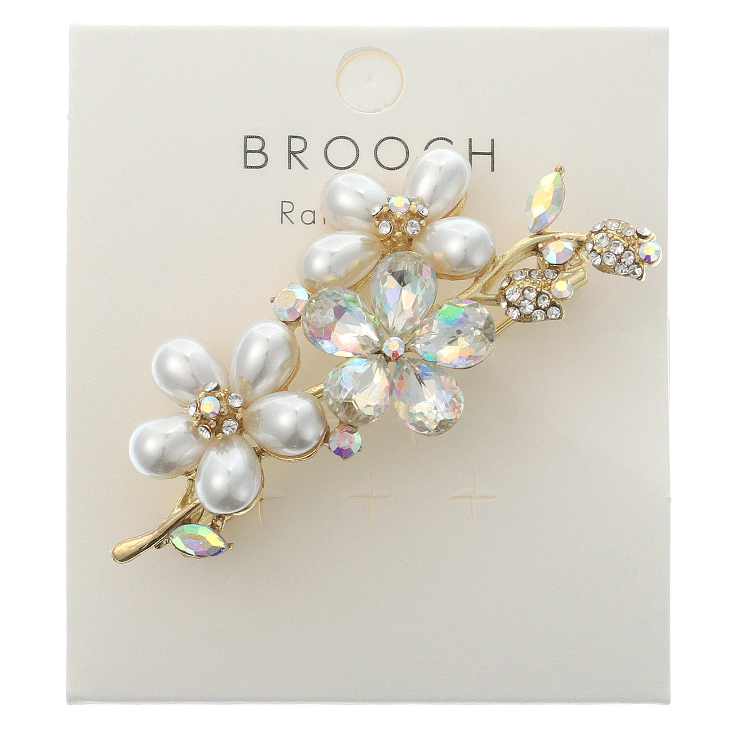 パールビーズフラワーブローチ