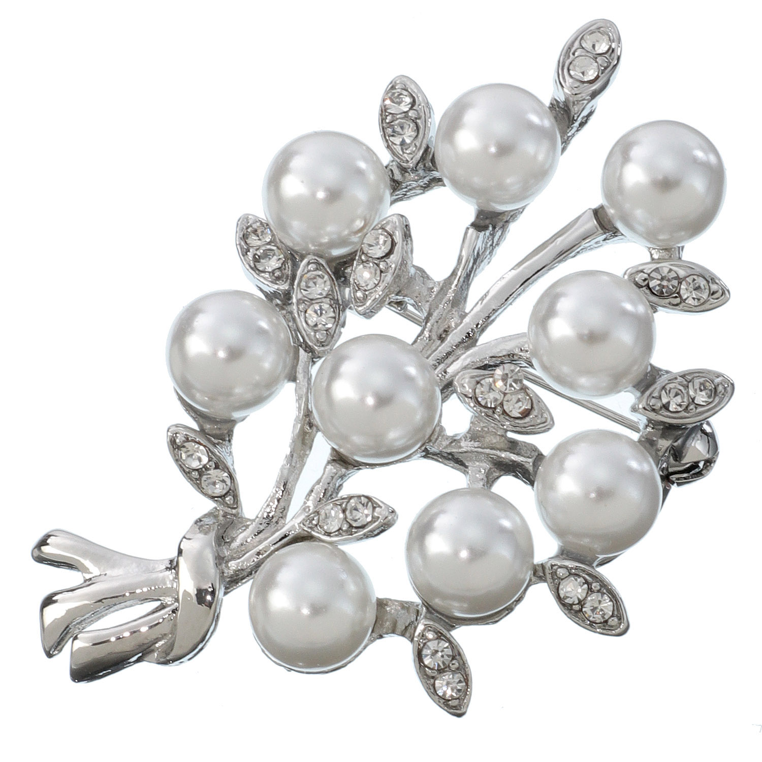 パール花束ブローチ