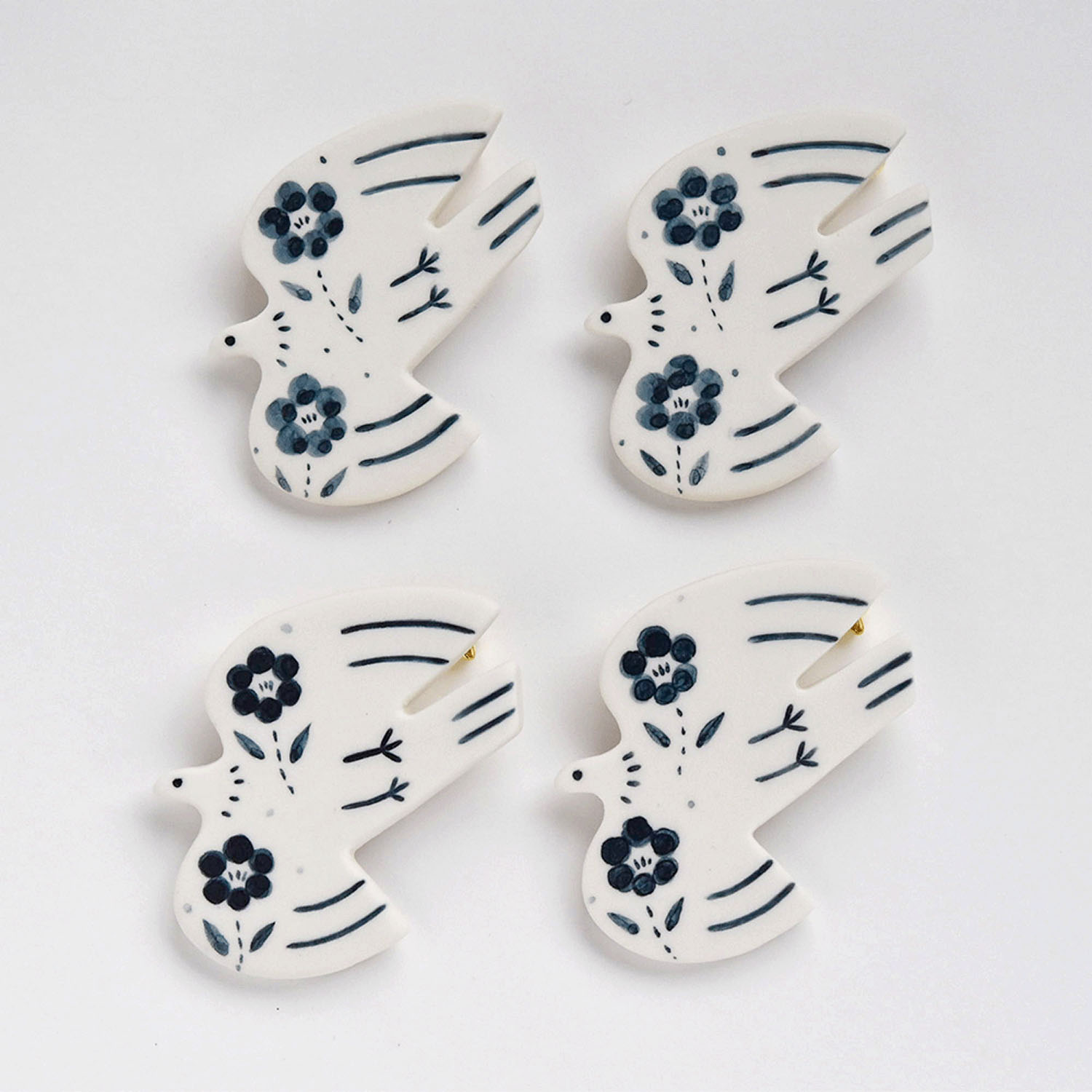 ORIDE ChiSE（おりでちせ）陶製ブローチ 鳥 - 画像3