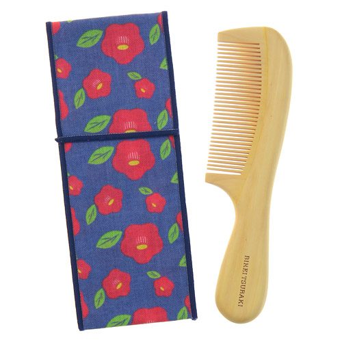 美麗椿 手付きつげ櫛