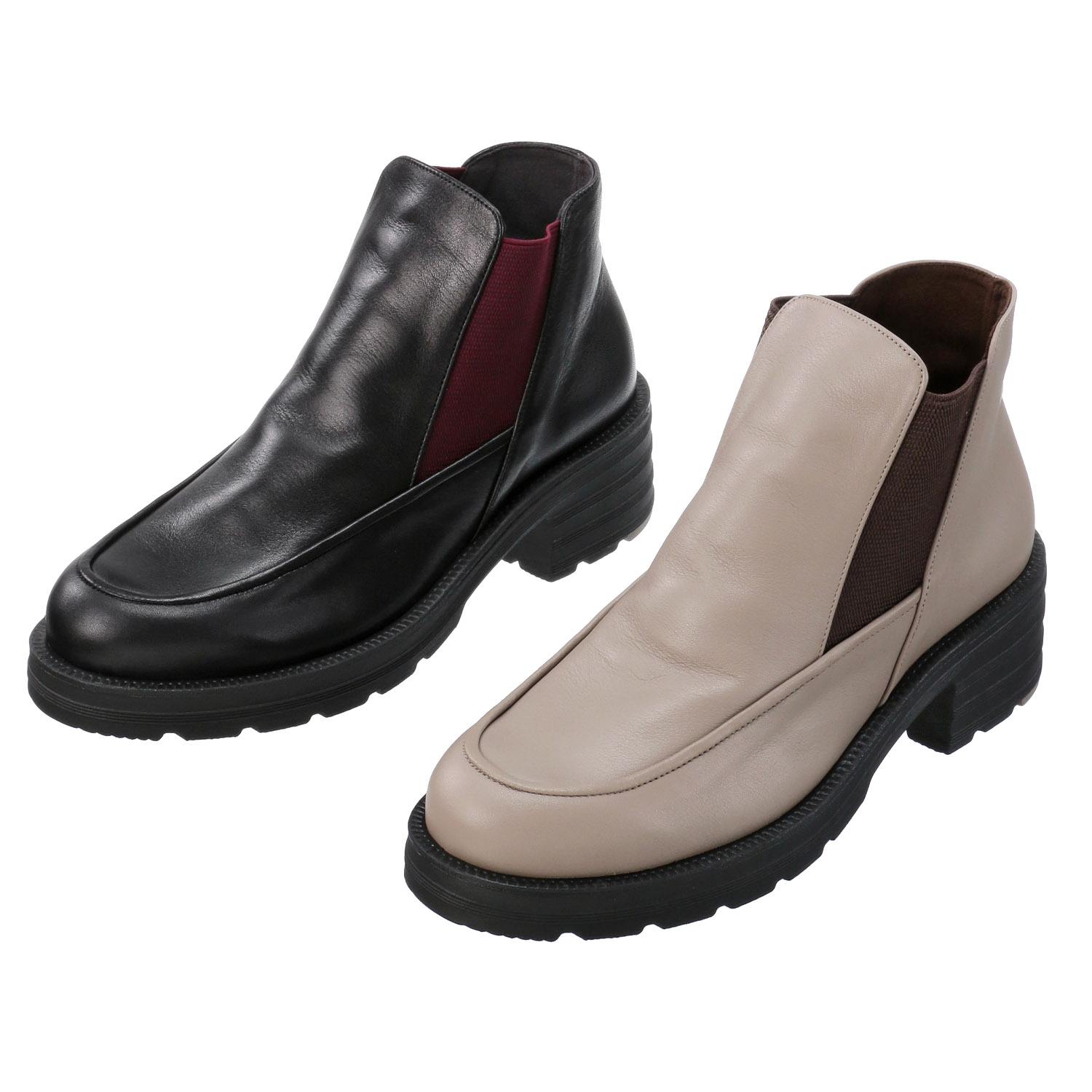 【好評・サイドゴアブーツ】FREE TIME 厚底サイドゴアブーツ 8703 - 画像1