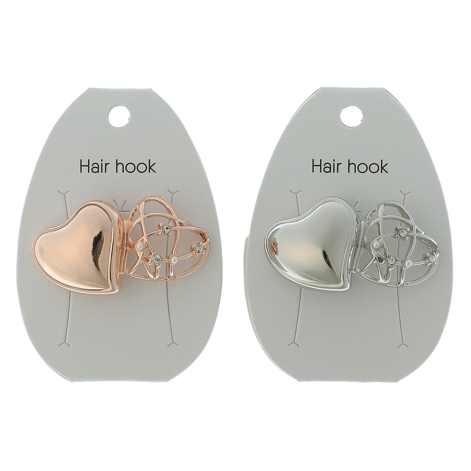 2連メタルハートヘアフック