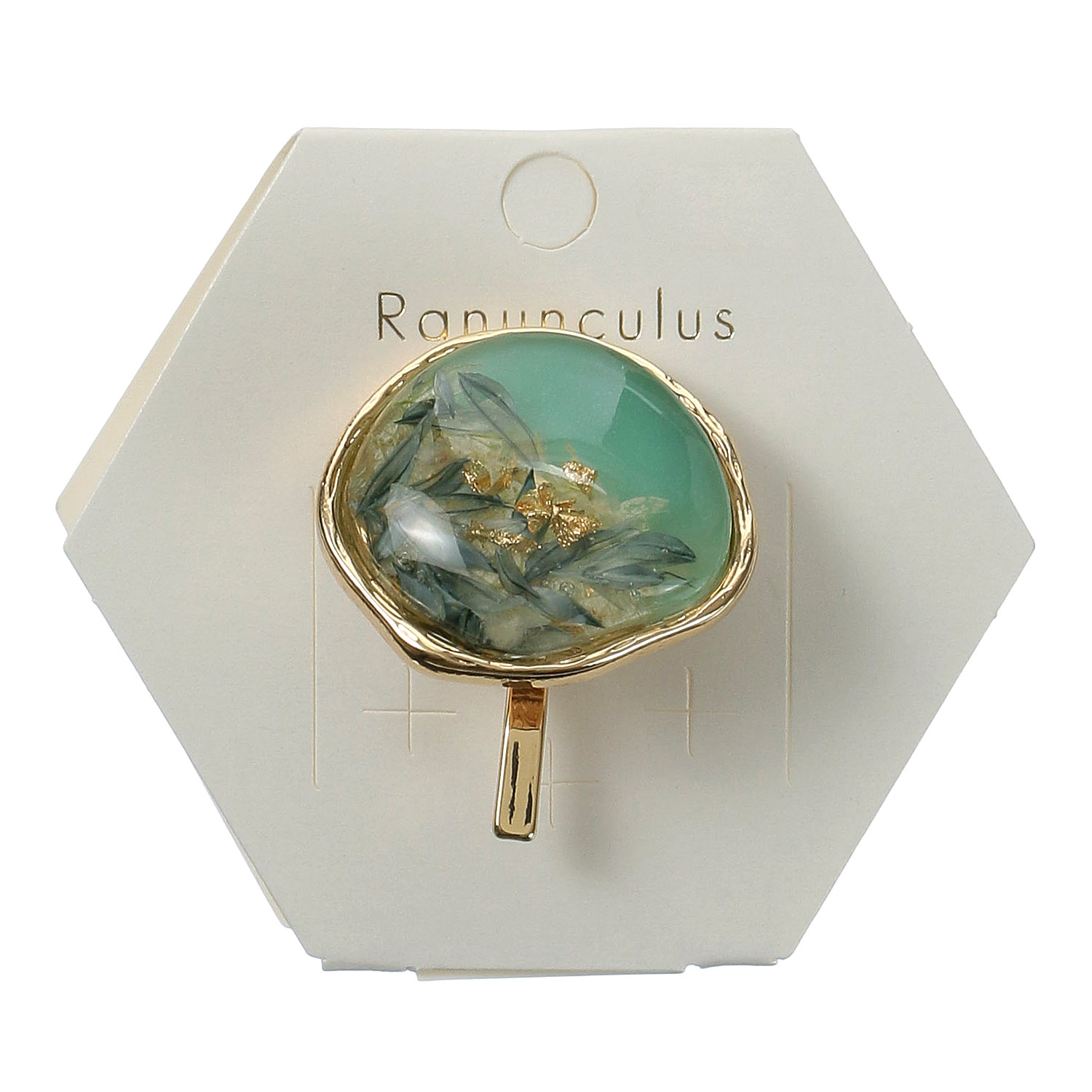 ブルーレジンフラワーヘアカフ