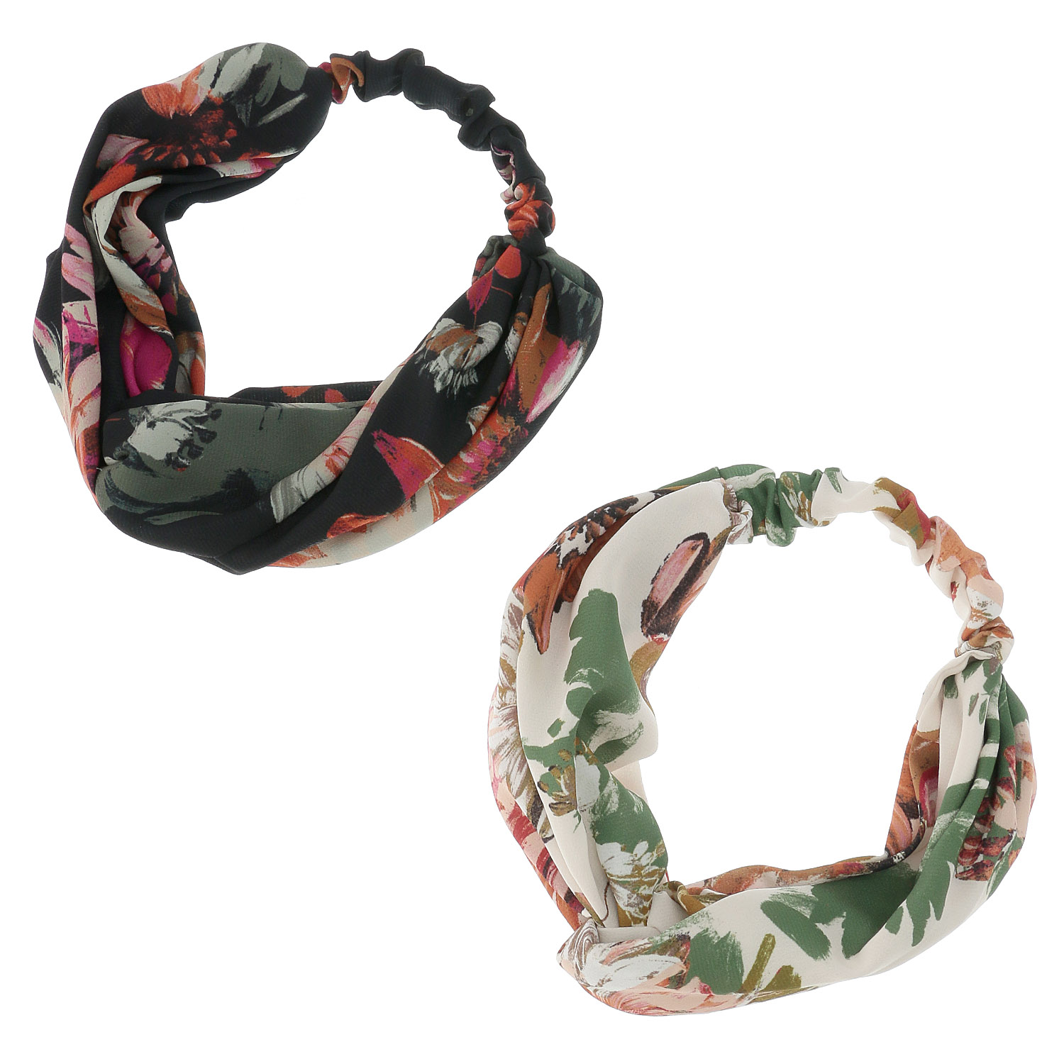 アート花柄ターバン