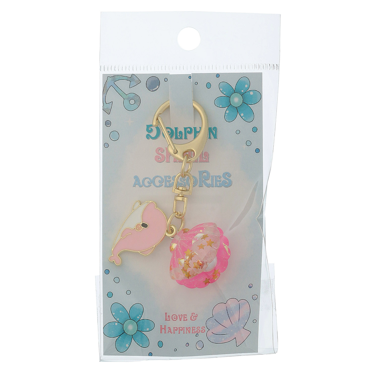 アクリル立体貝キーホルダー イルカ アソ－ト - 画像2