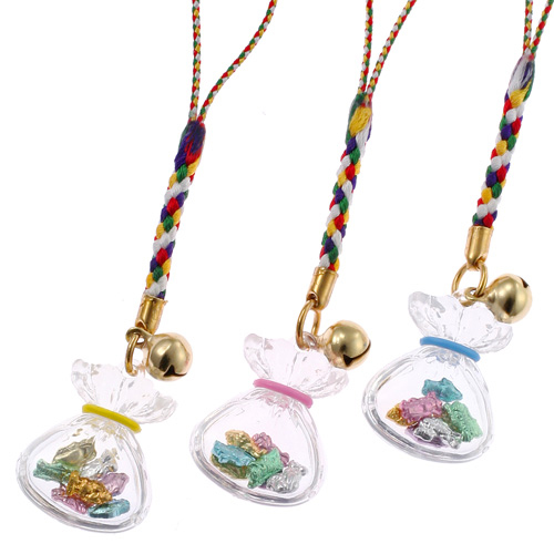 色七福神巾着根付け